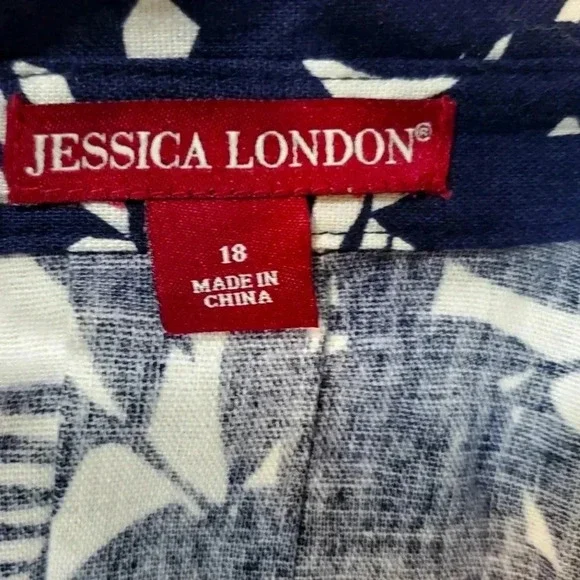 Jessica London Women's sleeveless linen/rayon blend tunic top sz 18 - Picture 2 of 4